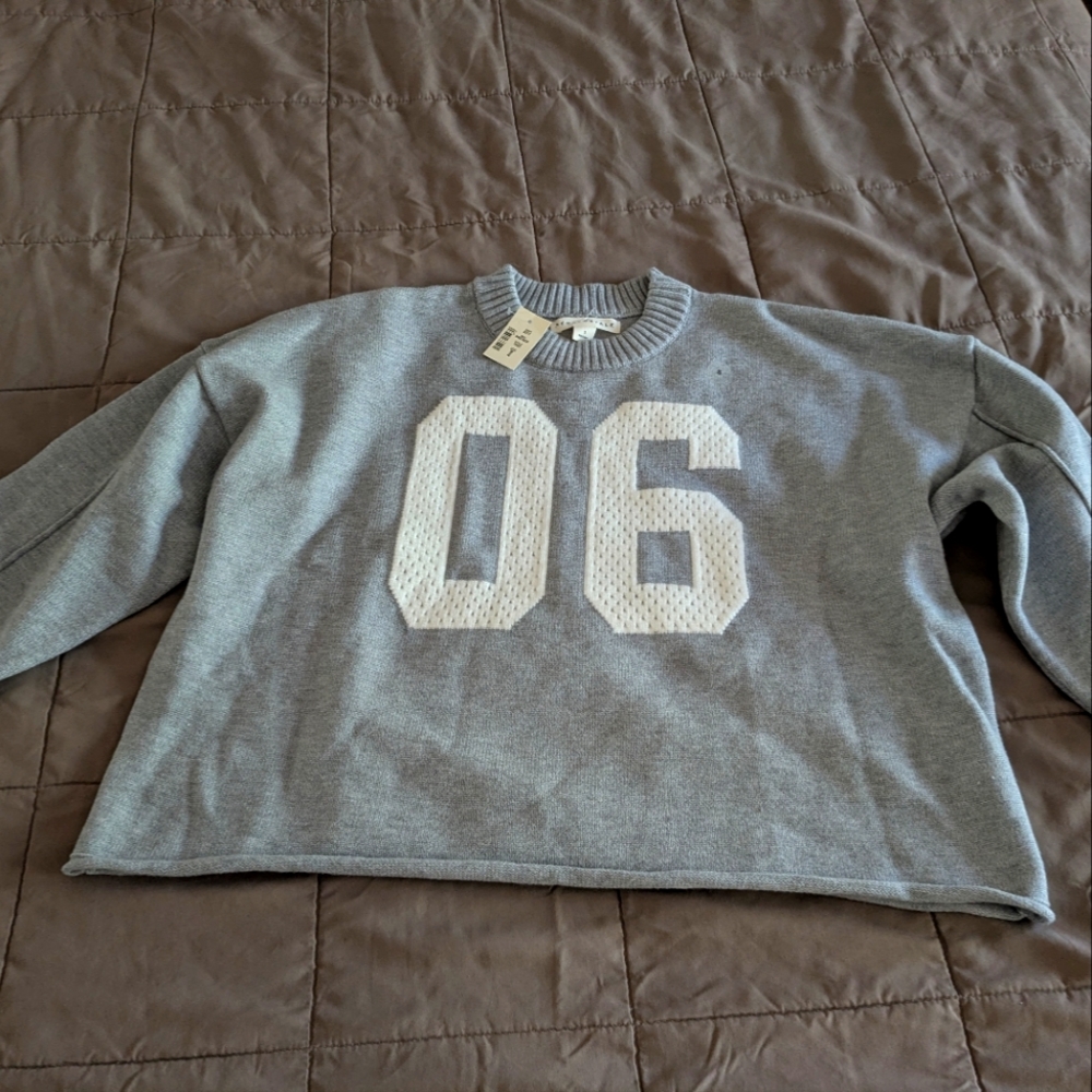 Gray cropped Women's Sweater